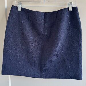 Navy Blue embroidered H&M A-line skirt